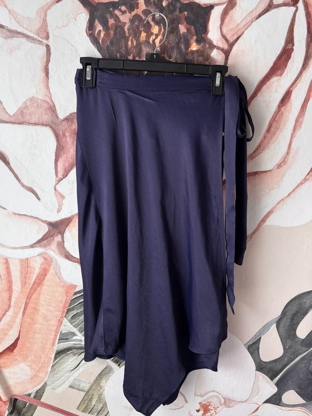 Anthropologie Navy Asymmetrical Wrap Skirt